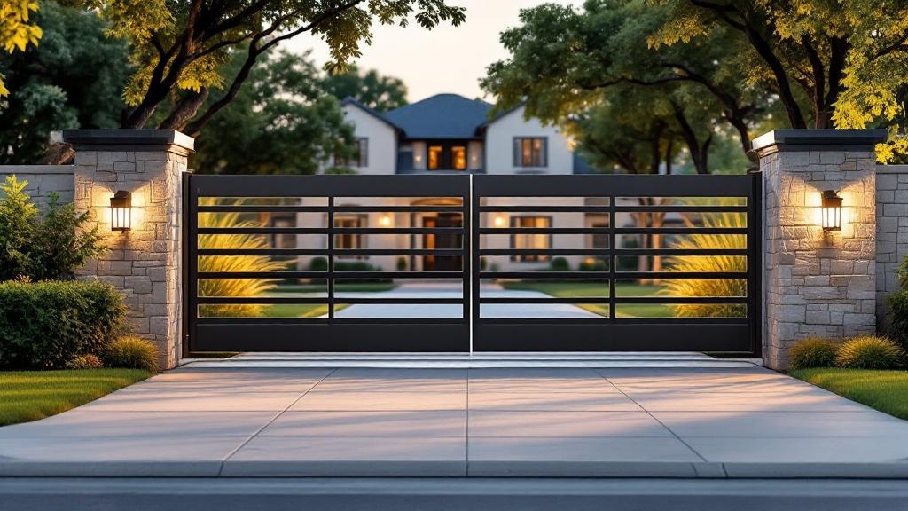 aluminum driveway gate - professional installation by fence contractor in Dallas, Texas