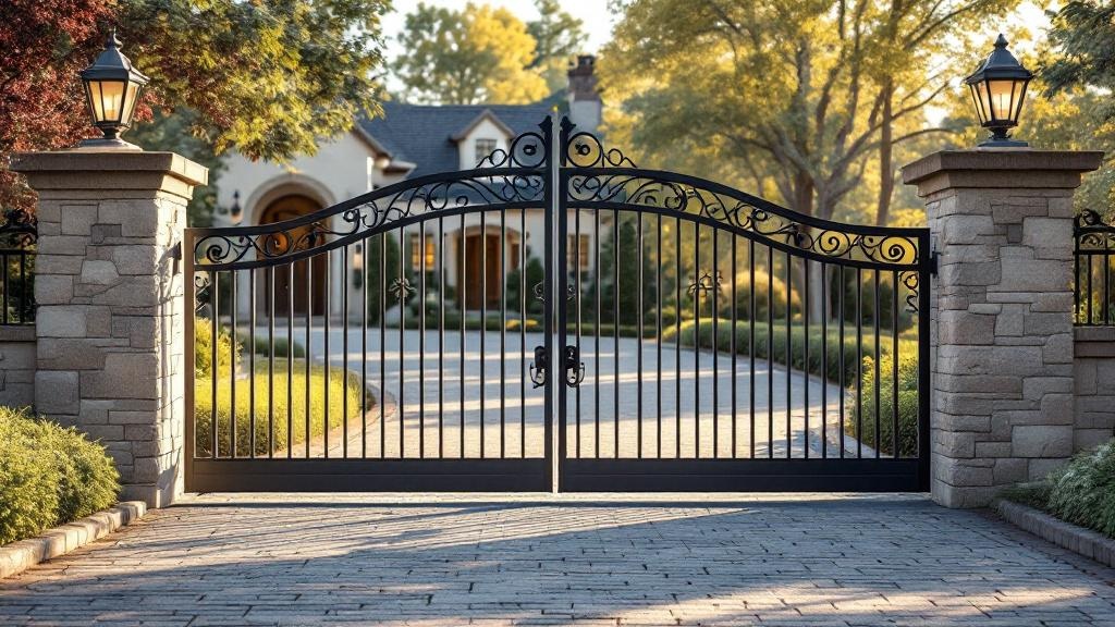 aluminum driveway gate for property entrance in North Carolina