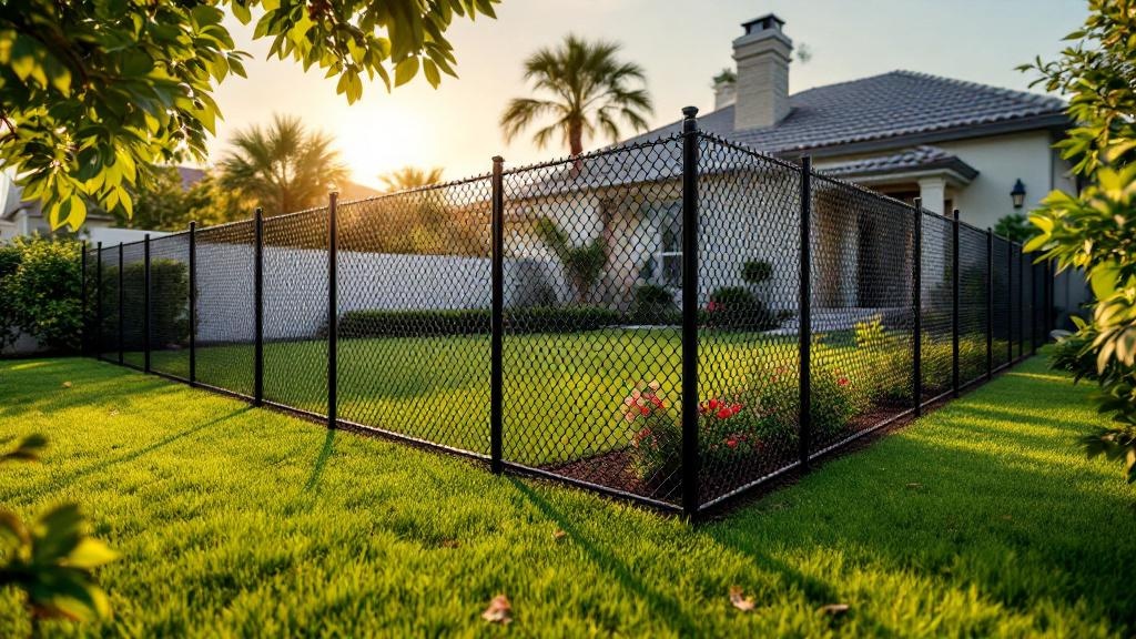Miami chain link fence contractor - quality black vinyl-coated chain link work