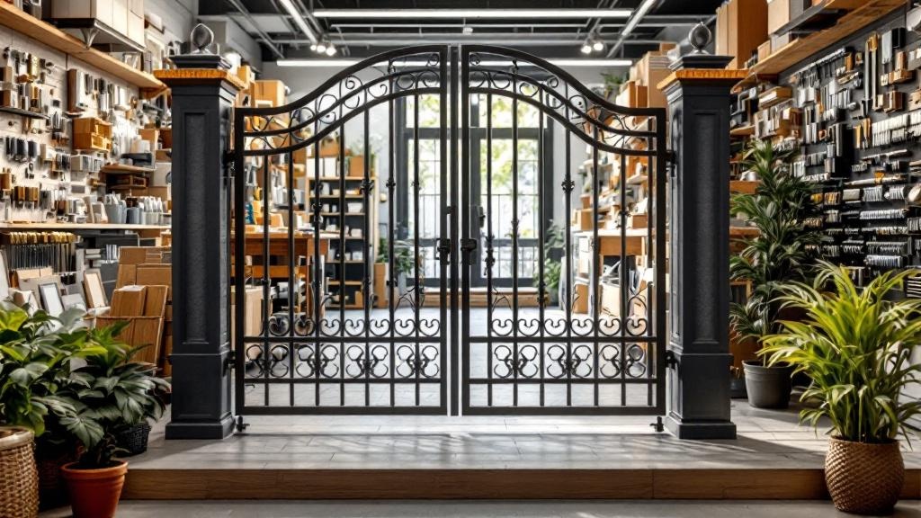 iron gate components materials display - professional installation by fence contractor in Charlotte, North Carolina