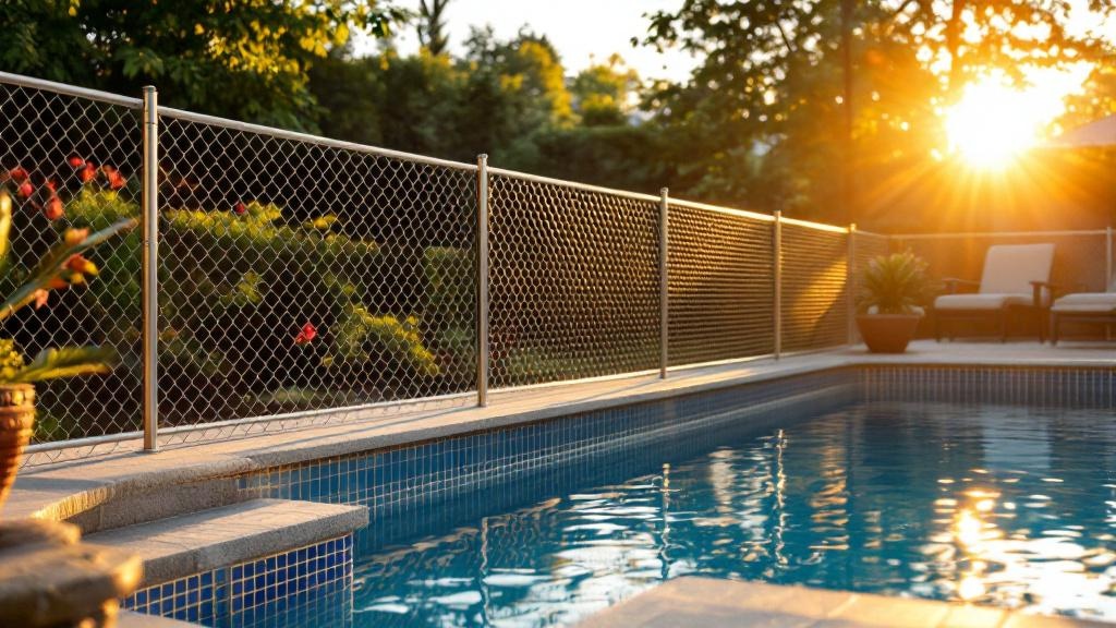 Professional chain link fence installation in Charlotte - pool enclosure