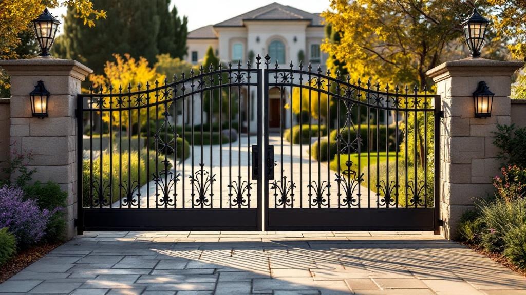 wrought iron driveway gate for property entrance in Arizona