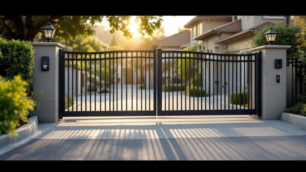 steel automatic gate for secure vehicle access in California