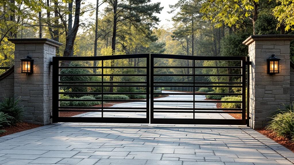 steel driveway gate for property entrance in Georgia