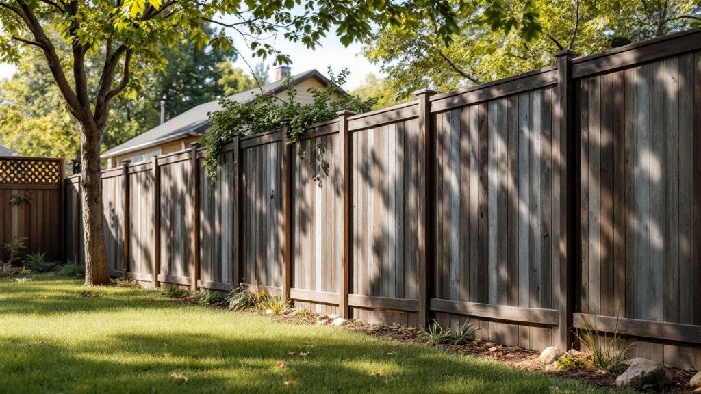 Redwood wood privacy fence for backyard privacy in Colorado
