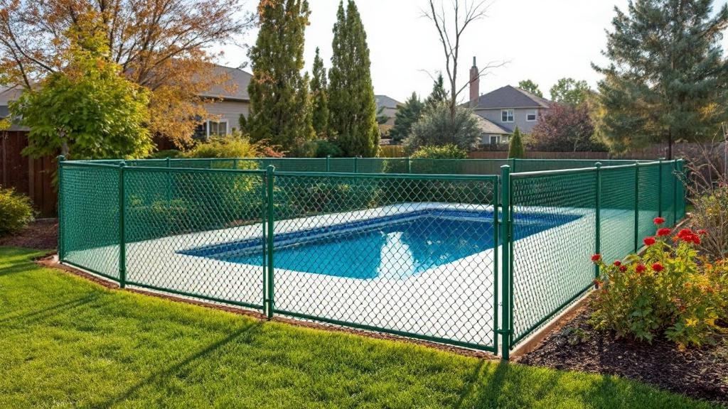 Denver chain link fence contractor - quality green vinyl-coated chain link work