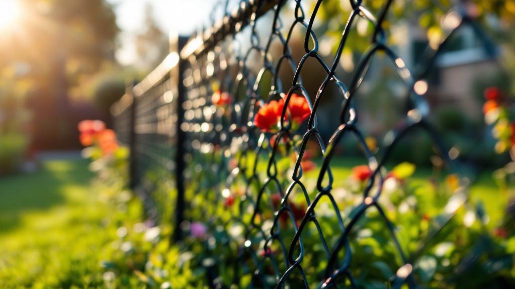 black vinyl-coated chain link diamond mesh - 6-foot installation by fence contractor in Salt Lake City, Utah