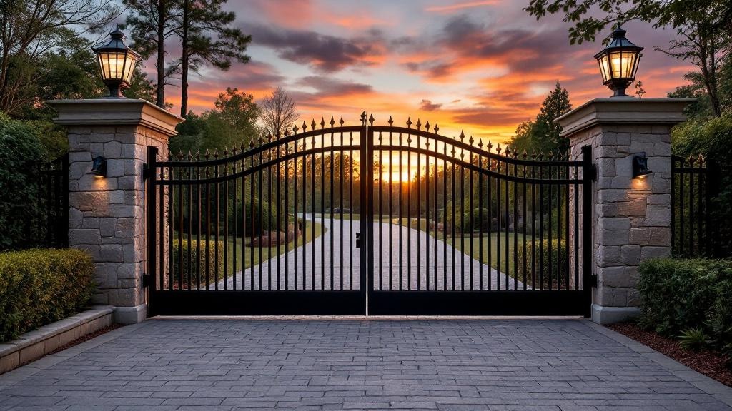 Professional driveway gate installation in Raleigh - property entrance