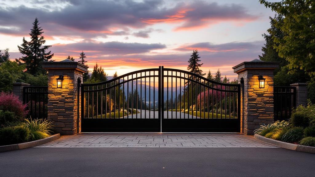 aluminum driveway gate - professional installation by fence contractor in Seattle, Washington