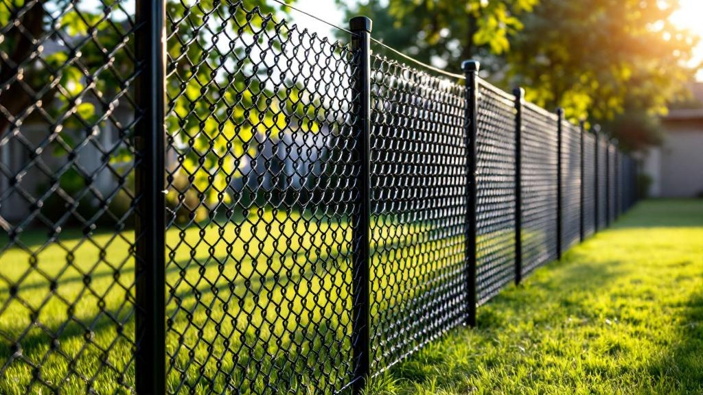 Professional chain link fence installation in Tampa - property boundary