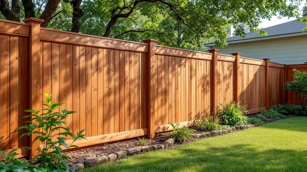 Western Red Cedar wood privacy fence for backyard privacy in Texas