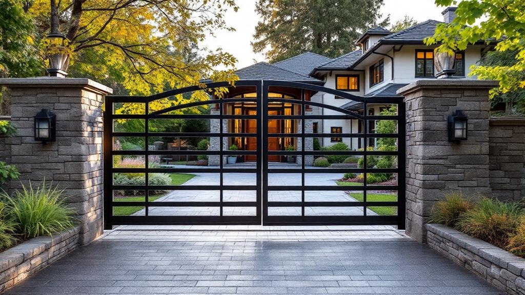 Professional driveway gate installation in Portland - property entrance