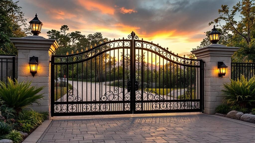 steel driveway gate - professional installation by fence contractor in Phoenix, Arizona