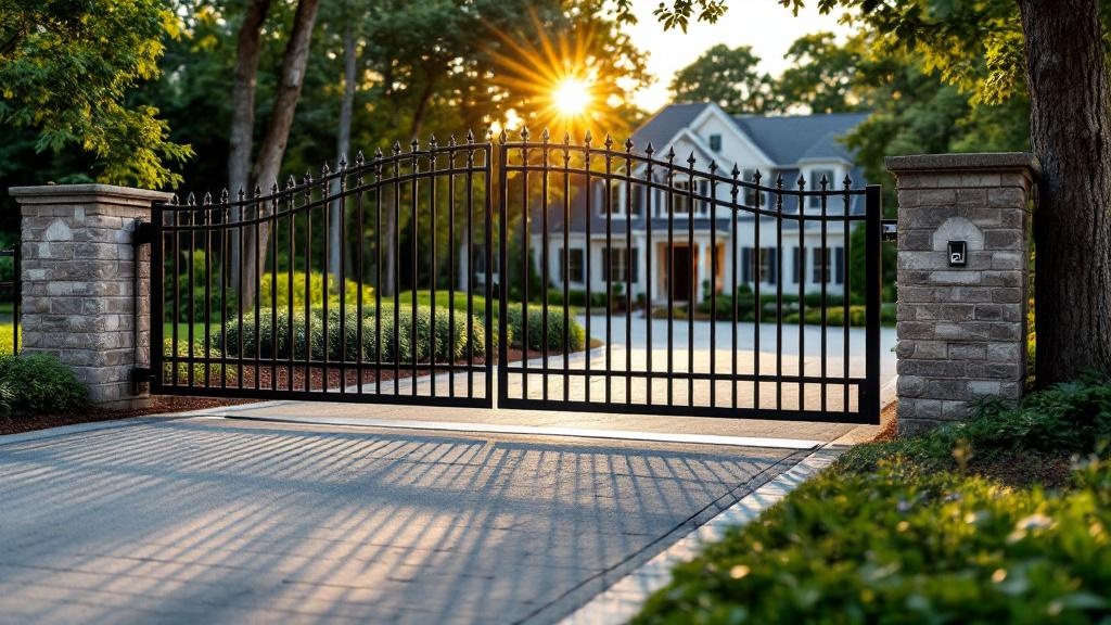 iron automatic gate for secure vehicle access in North Carolina