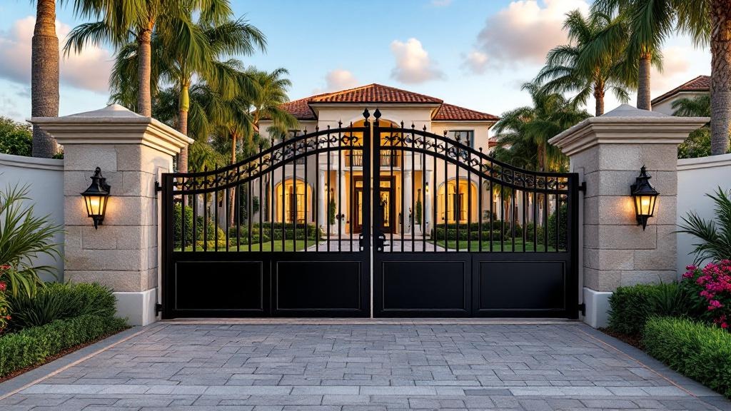 steel driveway gate for property entrance in Florida
