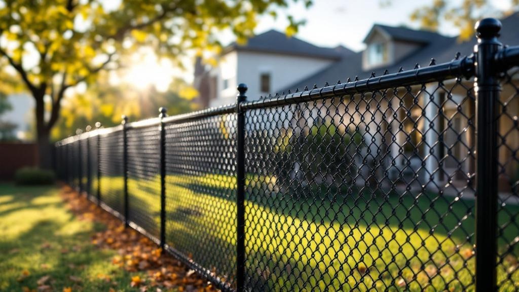 Professional chain link fence installation in Dallas - property boundary