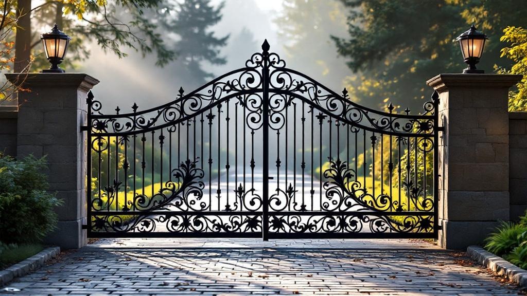 wrought iron driveway gate for property entrance in Washington