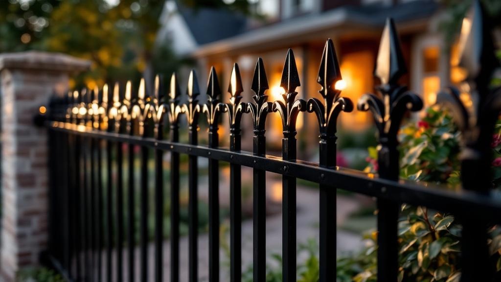 Professional aluminum fence installation in Austin - front yard