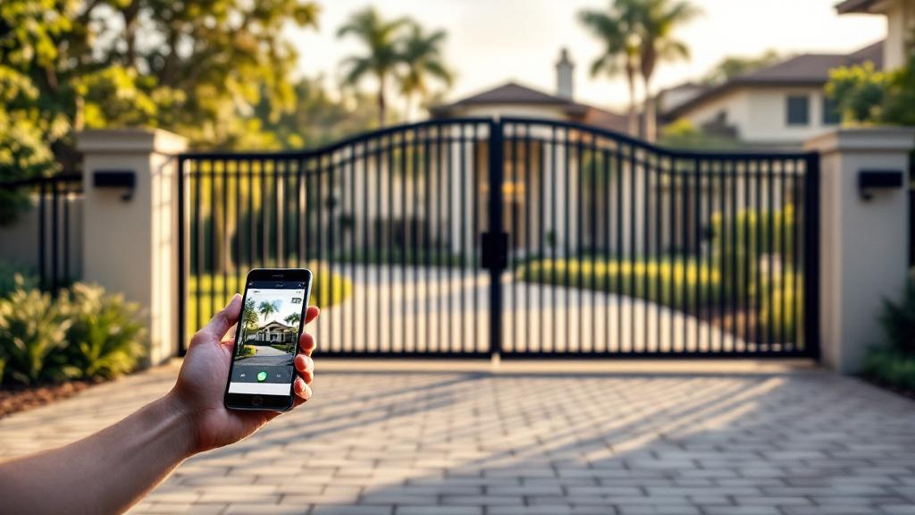 steel automatic gate - professional installation by fence contractor in Tampa, Florida