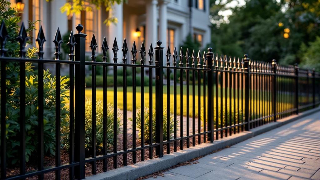 Professional aluminum fence installation in Raleigh - property boundary