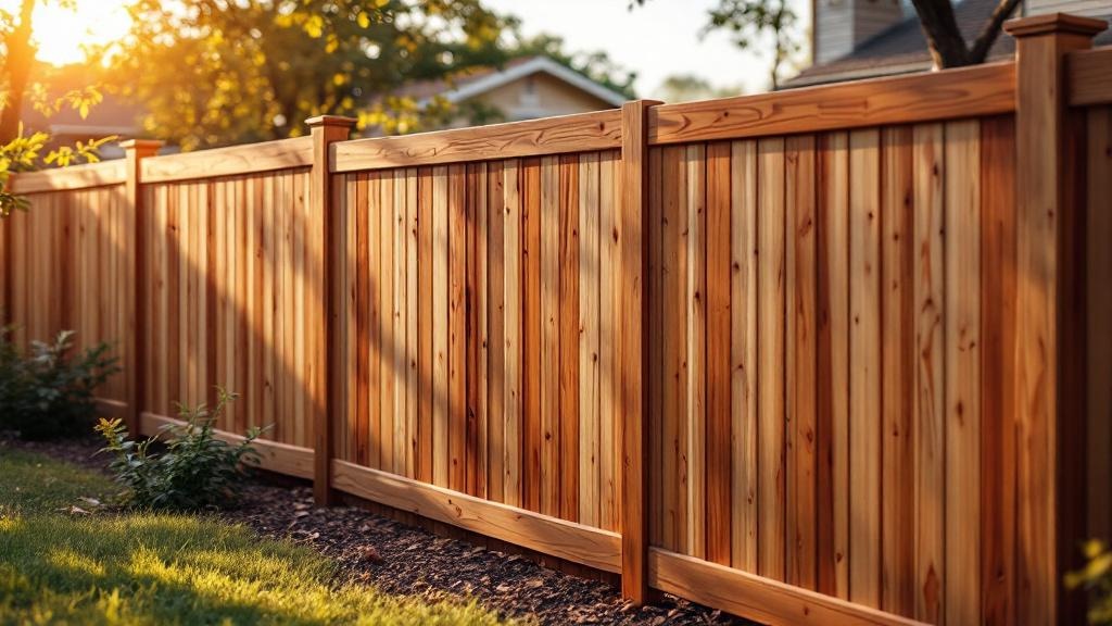 Western Red Cedar wood privacy fence for backyard privacy in Texas