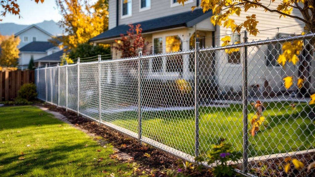 galvanized chain link chain link fence for backyard pet containment in Utah