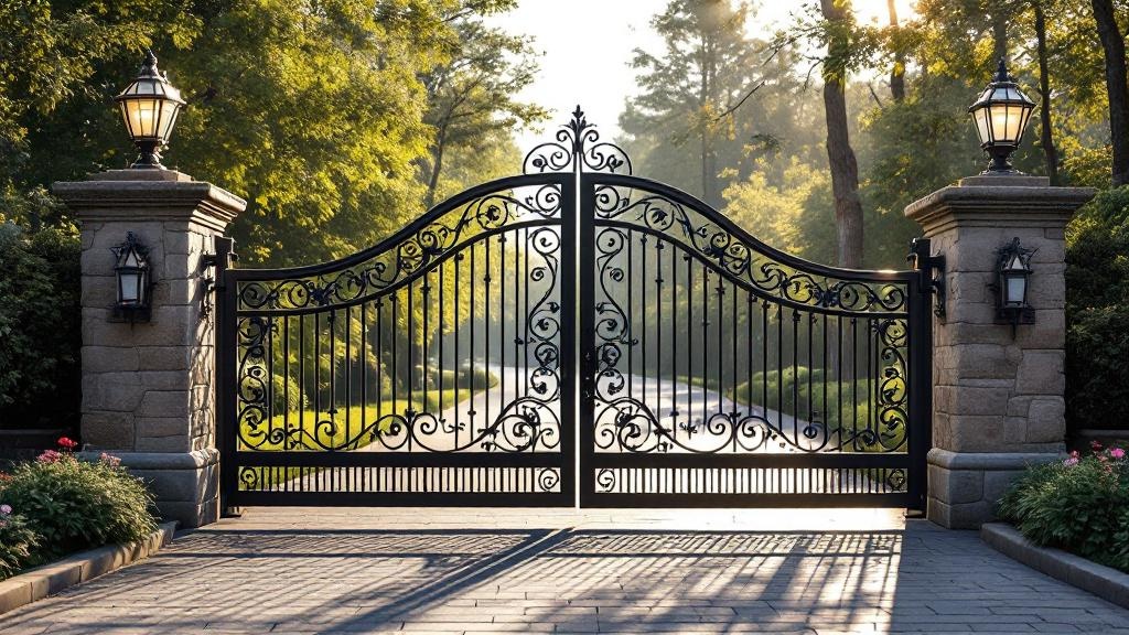 aluminum driveway gate for property entrance in North Carolina