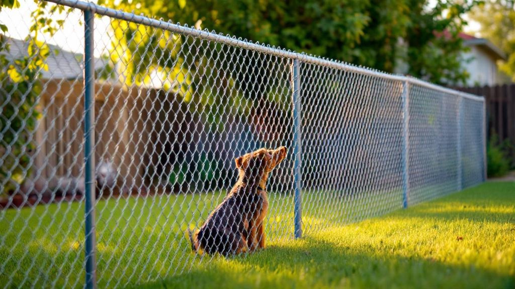 Professional chain link fence installation in San Diego - backyard pet containment