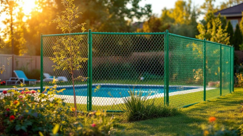 Professional chain link fence installation in Denver - pool enclosure