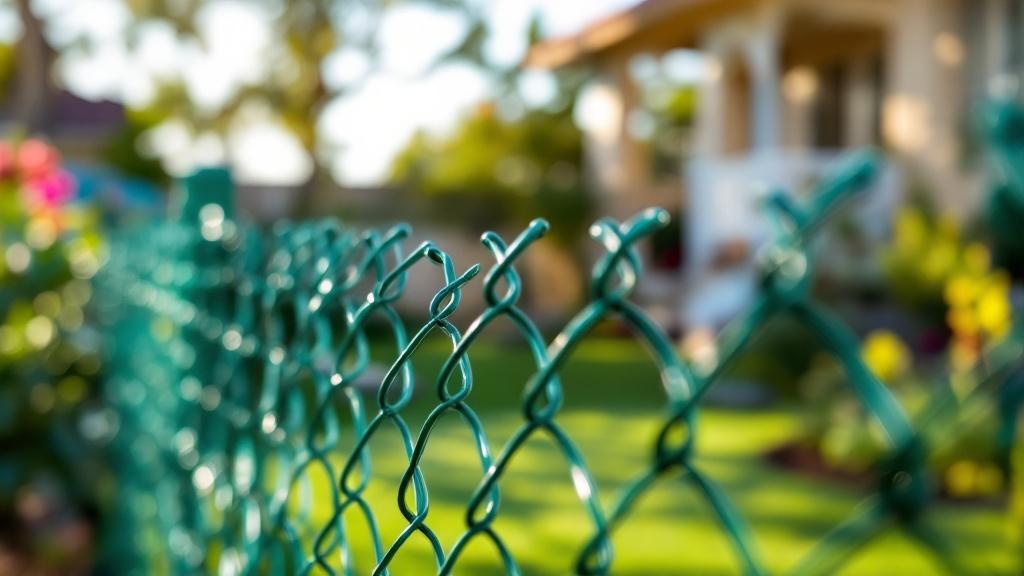 Las Vegas chain link fence contractor - quality green vinyl-coated chain link work