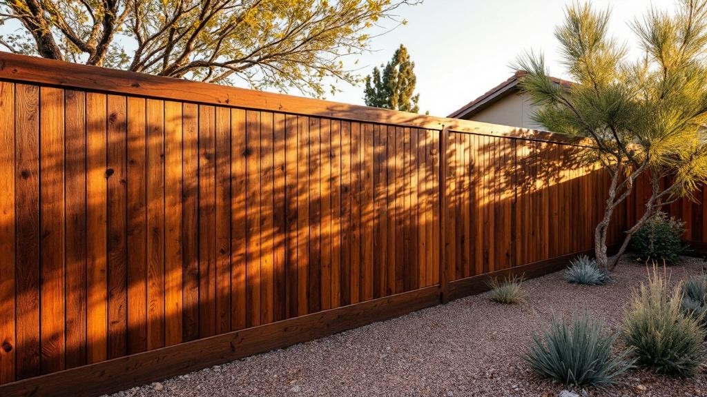 Professional wood privacy fence installation in Las Vegas - backyard privacy