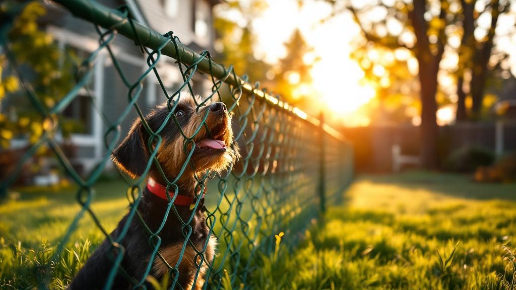 green vinyl-coated chain link chain link fence for backyard pet containment in Washington