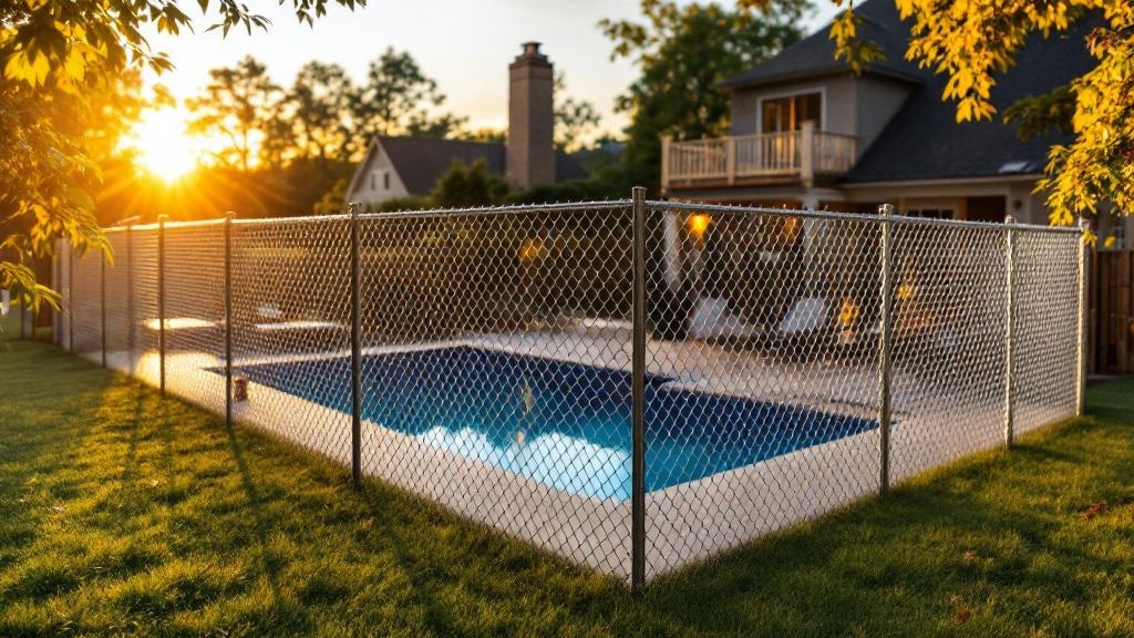 Professional chain link fence installation in Nashville - pool enclosure