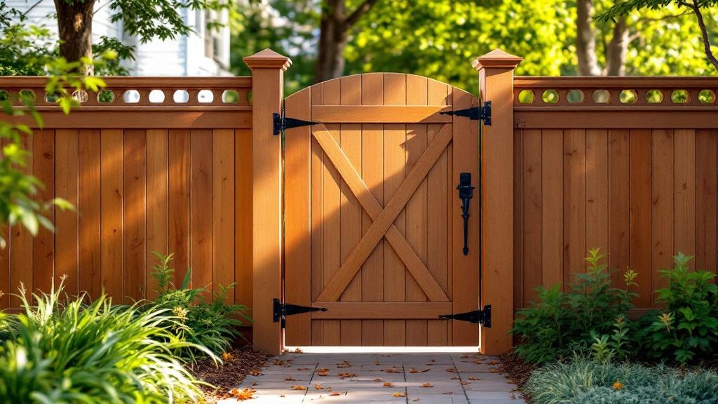 cedar wood walk gate for side yard access in Georgia