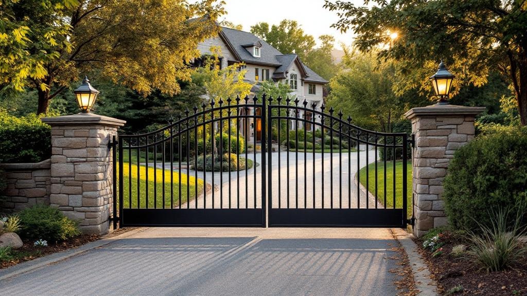 Professional driveway gate installation in Salt Lake City - property entrance