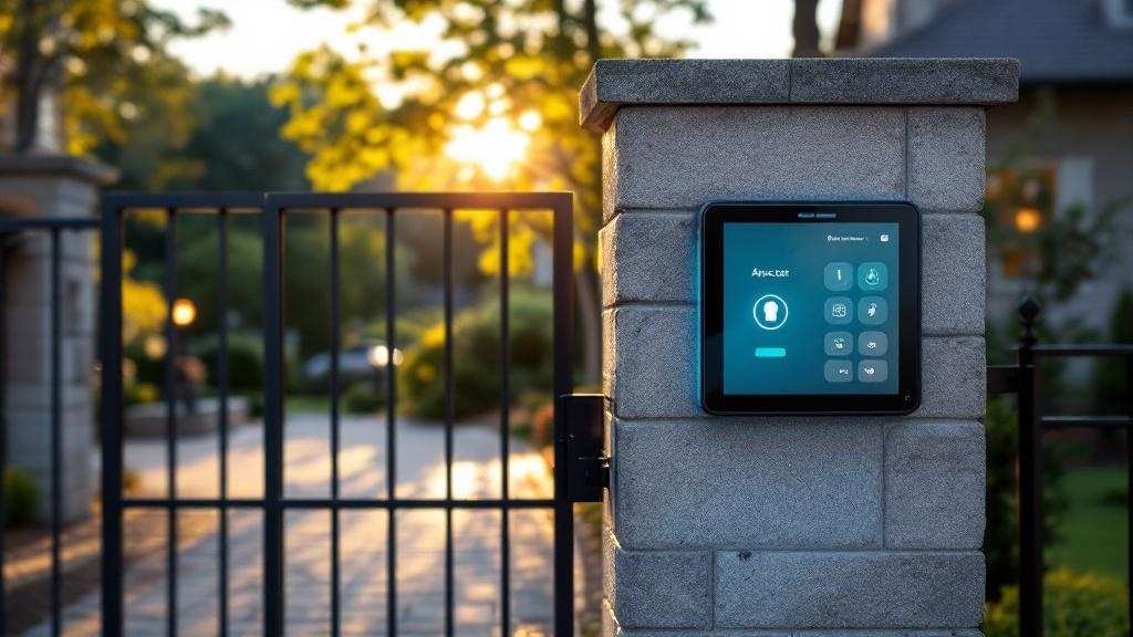 modern access control gate access control - professional installation by fence contractor in Raleigh, North Carolina