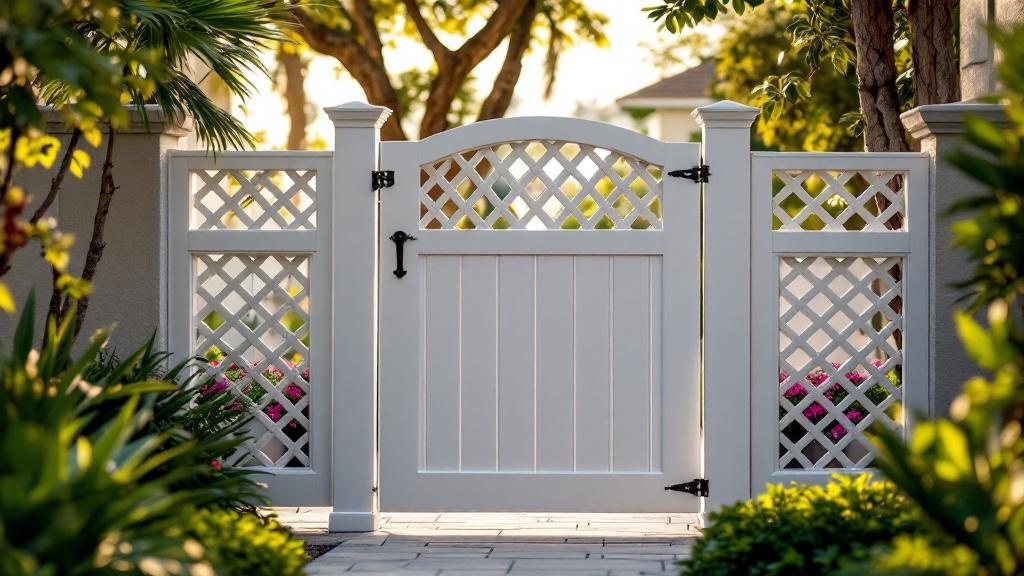 vinyl lattice accent - professional installation by fence contractor in Tampa, Florida