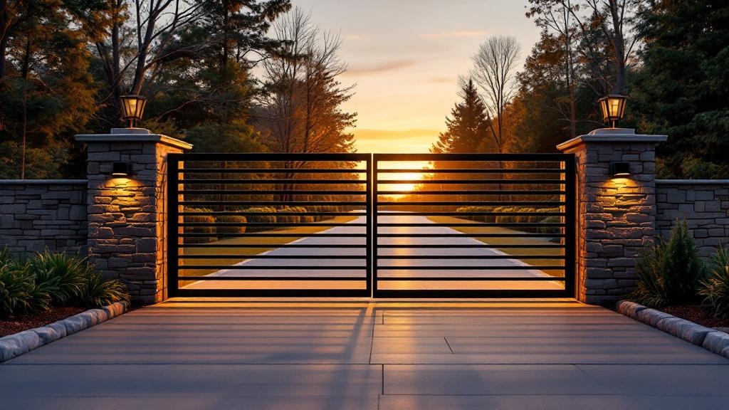 aluminum driveway gate for property entrance in North Carolina