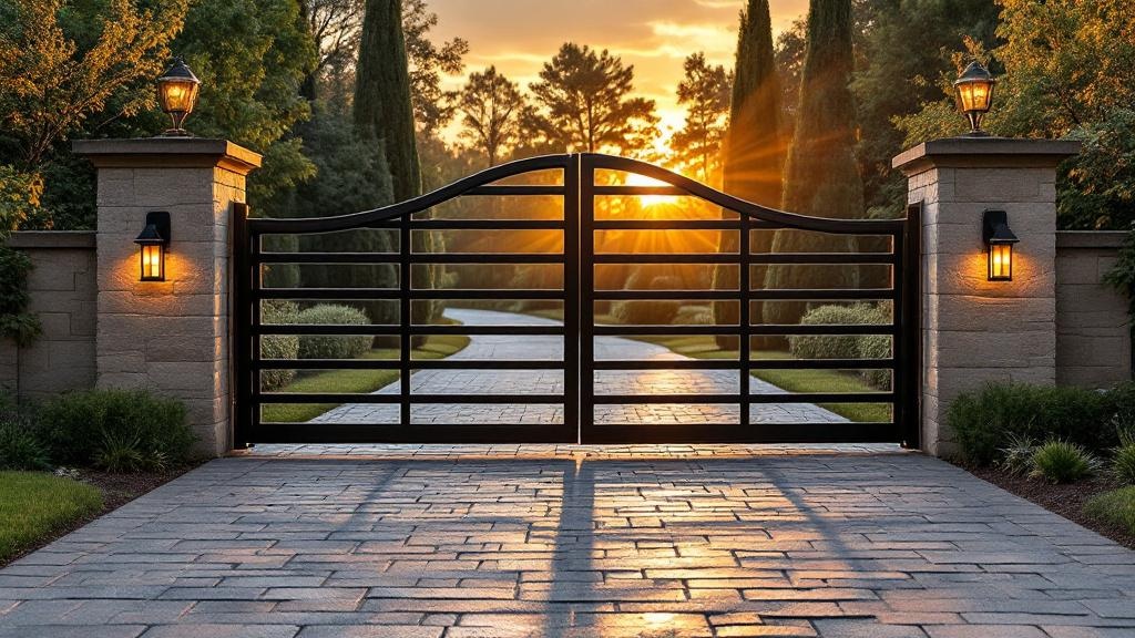 steel driveway gate - professional installation by fence contractor in Charlotte, North Carolina