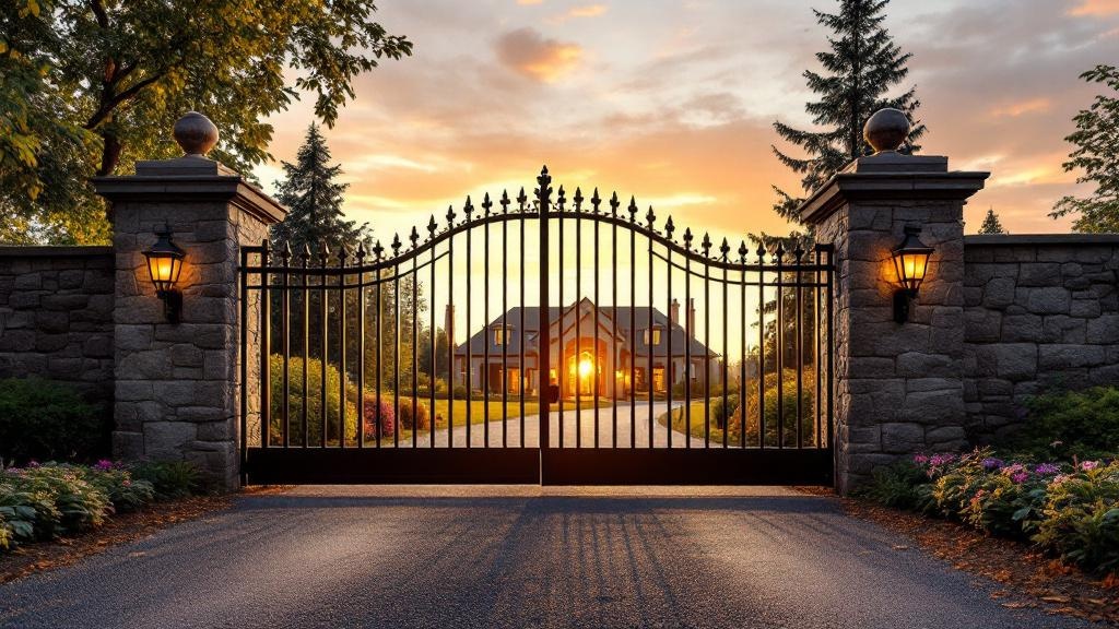 wrought iron driveway gate for property entrance in Oregon