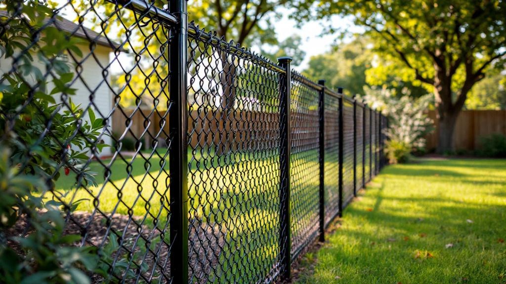 Professional chain link fence installation in Dallas - property boundary