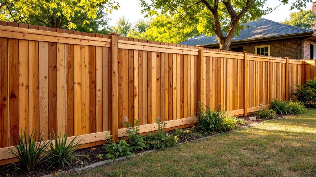 Professional wood privacy fence installation in Dallas - backyard privacy
