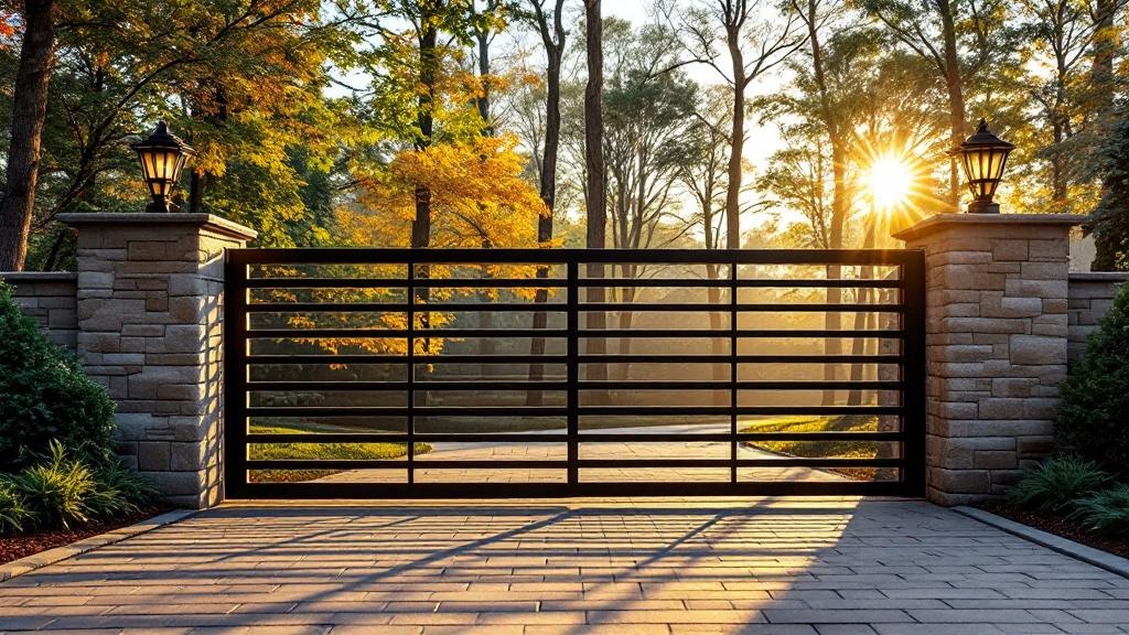 aluminum driveway gate - professional installation by fence contractor in Raleigh, North Carolina