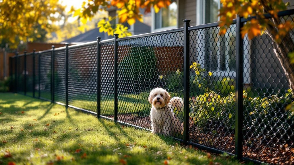 Portland chain link fence contractor - quality black vinyl-coated chain link work