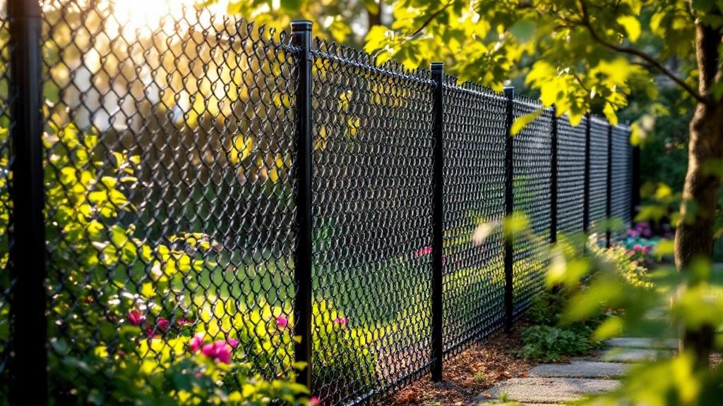 Charlotte chain link fence contractor - quality black vinyl-coated chain link work
