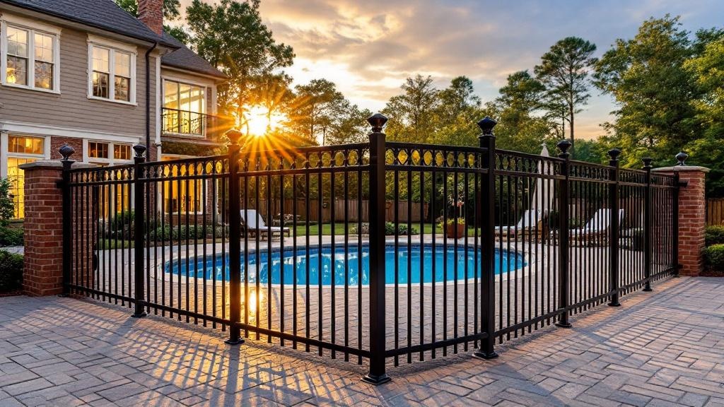 Professional aluminum fence installation in Raleigh - pool enclosure