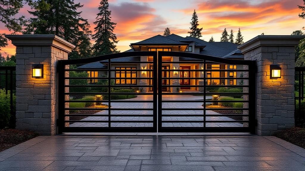 Professional driveway gate installation in Seattle - property entrance