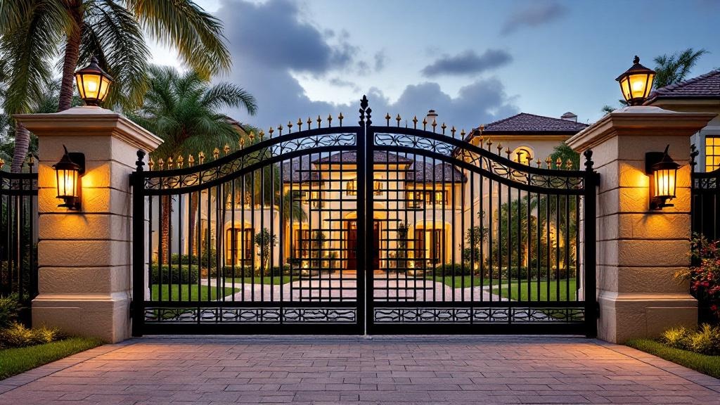 Professional driveway gate installation in Miami - property entrance