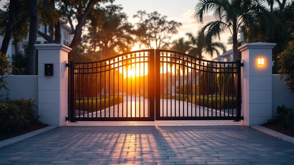 iron automatic gate - professional installation by fence contractor in Tampa, Florida