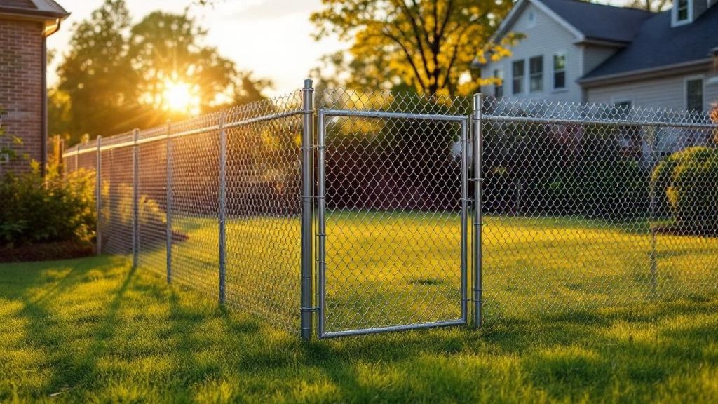 galvanized chain link diamond mesh - 4-foot installation by fence contractor in Raleigh, North Carolina